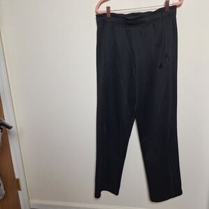 Adidas Men's Black Tricorn Drawstring Waist Climawarm Fleece Lined Sweatpants